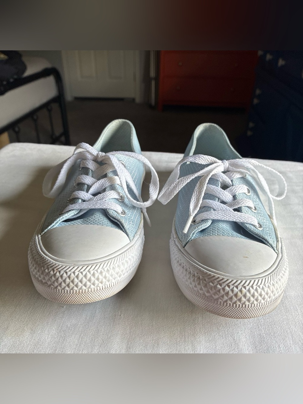 Converse Light Blue Canvas Low-Top Sneakers - Women's Casual Shoes